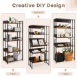 3 5-Tier Industrial Bookshelf Storage Shelf Display Rack with Adjustable Shelves-5Tier Hot on Sale