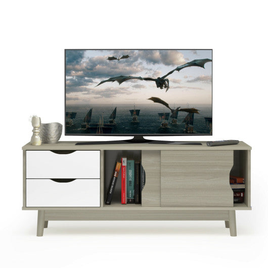 TV Stand for TV up to 60  Media Console Table Storage with Doors-Gray Discount