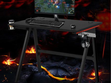 Ergonomic Computer Gaming Desk with Cup Holder and Headphone Hook Hot on Sale