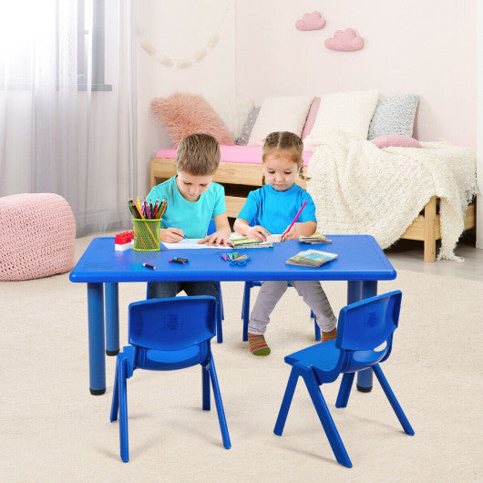 Kids Plastic Rectangular Learn and Play Table-Blue For Cheap