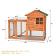 2-Story Wooden Rabbit Hutch with Running Area-Natural Supply