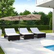 15 Feet Double-Sized Patio Umbrella with Crank Handle and Vented Tops-Brown Discount