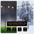 String Light Poles 2 Pack Outdoor Metal Poles with Top Arc Hook and 5-Prong Base-10 ft Online Sale