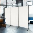 3-Panel Room Divider Folding Privacy Partition Screen for Office Room-White on Sale