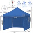 10 x 10 Feet Pop-up Gazebo with 5 Removable Zippered Sidewalls and Extended Awning-Blue Fashion