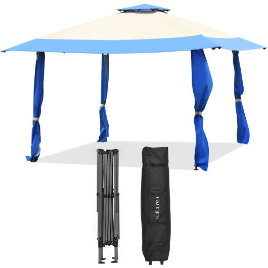 13 Feet x 13 Feet Pop Up Canopy Tent Instant Outdoor Folding Canopy Shelter-Blue Online now