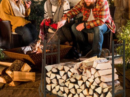 36 Inch Fireplace Log Holder with Kindling Holders and Shovel Online Hot Sale