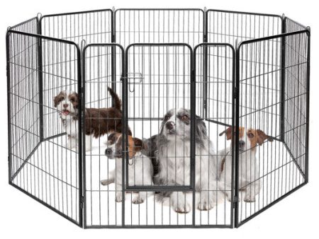 8 Metal Panel Heavy Duty Pet Playpen Dog Fence with Door-48 inches on Sale