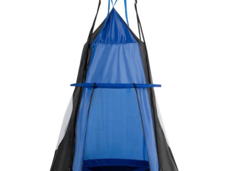 2-in-1 40 Inch Kids Hanging Chair Detachable Swing Tent Set-Blue Hot on Sale