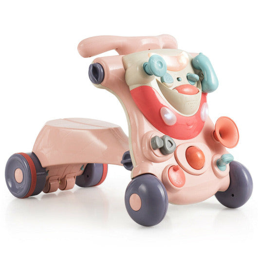 2-in-1 Baby Walker with Activity Center-Pink For Cheap