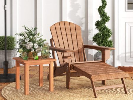 Patio Hardwood Square Side Table with Slatted Tabletop Discount