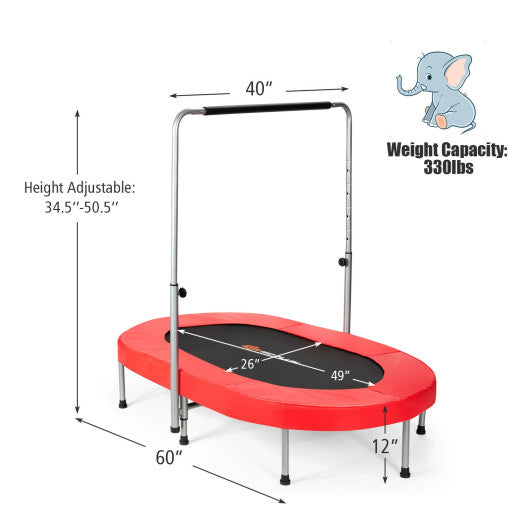 2-Person Foldable Mini Kids Fitness Rebounder Trampoline-Red Supply