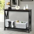 2-Tier Console X-Design Sofa Side Accent Table-Wood Grain Online