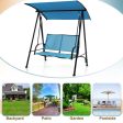 2-Seat Outdoor Canopy Swing with Comfortable Fabric Seat and Heavy-duty Metal Frame-Navy Sale