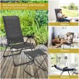 4 Pieces Patio Adjustable Back Folding Dining Chair Ottoman Set-Gray Online Hot Sale