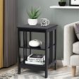 2 Pieces 3-Tier Nightstand with Reinforced Bars and Stable Structure-Black Supply