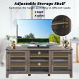 TV Stand Entertainment Center for TVs up to 65 Inch with Storage Cabinets-Gray on Sale