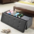 45 Inches Large Folding Ottoman Storage Seat-Black Online now