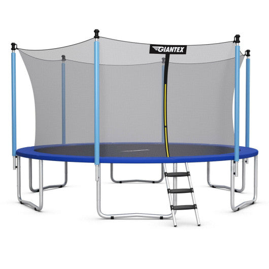 15 Feet Outdoor Bounce Trampoline with Safety Enclosure Net Supply