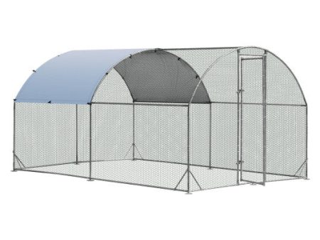 6.2 Feet 12.5 Feet 19 FeetLarge Metal Chicken Coop Outdoor Galvanized Dome Cage with Cover-M For Discount