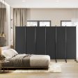 6 Panel 5.7 Feet Tall Rolling Room Divider on Wheels-Gray Online