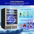 Dual Zone Wine Cooler for 51 Bottles with Reversible Door-Silver Online Sale