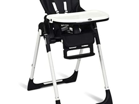 Foldable High chair with Multiple Adjustable Backrest-Black Fashion