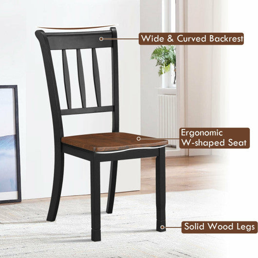 2 Pieces Solid Whitesburg Spindle Back Wood Dining Chairs-Black Hot on Sale