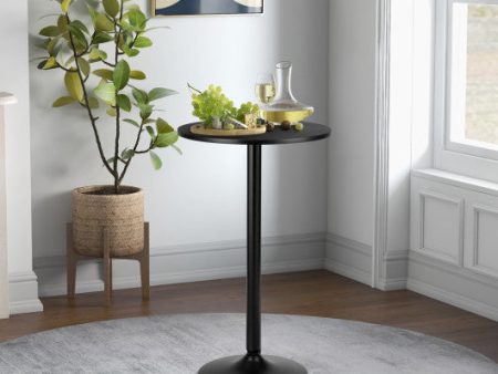 24 Inch Modern Style Round Cocktail Table with Metal Base and MDF Top on Sale