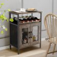 Industrial Sideboard Buffet Cabinet with Removable Wine Rack-Rustic Brown Sale