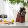 15 Pieces Stainless Steel Knife Block Set with Ergonomic Handle Discount