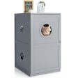 2-tier Litter Hidden Cat House With Anti-toppling Device-Gray Hot on Sale