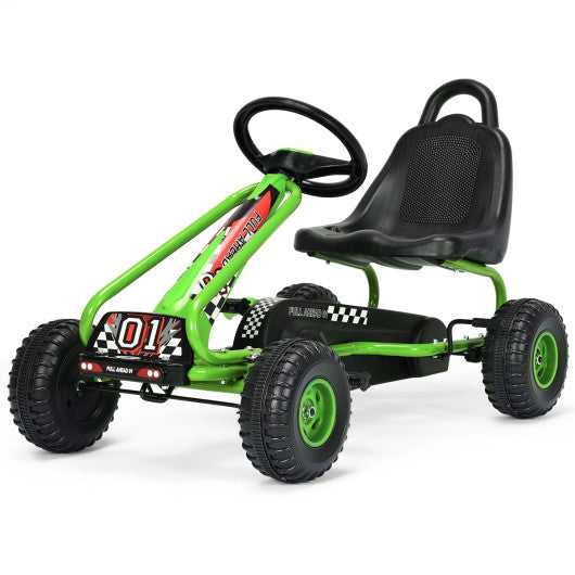 4 Wheel Pedal Powered Ride On with Adjustable Seat-Green Online now