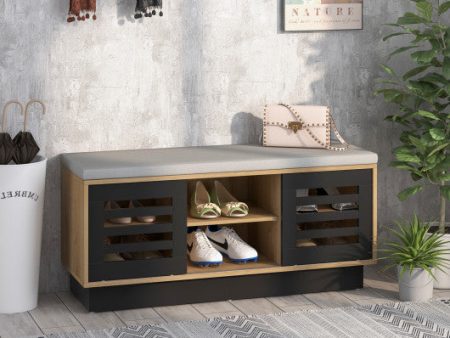 Shoe Bench with 6 Storage Compartments and 3 Adjustable Shelves-Natural Fashion