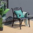 2-Piece Outdoor Cast Aluminum Chairs with Armrests and Curved Seats-Copper Online Hot Sale