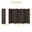 6.5Ft 6-Panel Weave Folding Fiber Room Divider Screen-Brown on Sale