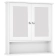 Bathroom Wall Mount Mirror Cabinet Organizer-White Supply