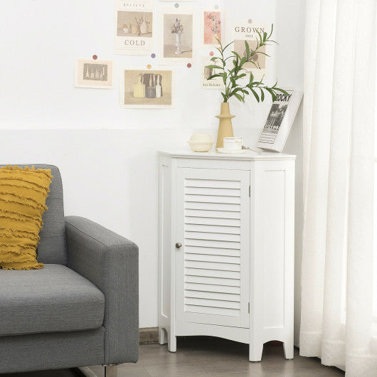 Corner Storage Cabinet Free Standing Bathroom Cabinet with Shutter Door Discount