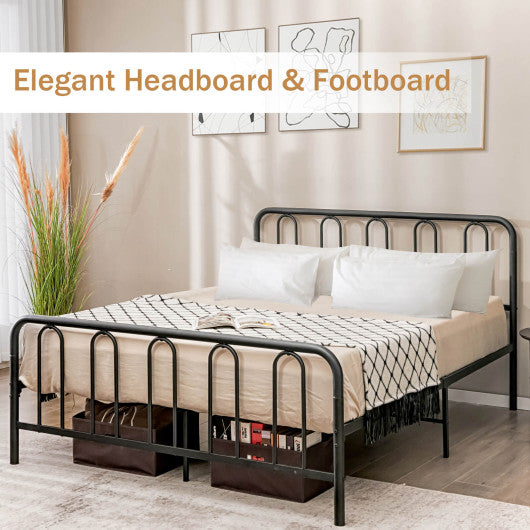 Full Queen Size Metal Bed Frame with Headboard and Footboard-Queen Size Hot on Sale