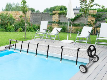 18 Ft Pool Cover Reel Set Aluminum In-ground Swimming Solar Cover Reel Hot on Sale