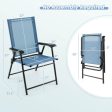 2 Set of Patio Dining Chair with Armrests and Metal Frame-Blue Online