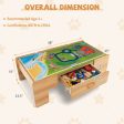 Kids Double-Sided Wooden Train Table Playset with Storage Drawer Sale