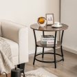 2-Tier Round End Table with Open Storage Shelf and Sturdy Metal Frame-Natural Hot on Sale