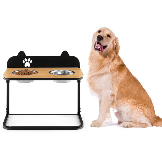 Dog Bowl Stand with 2 Stainless Steel Food Water Bowls For Sale