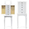 2 Colors Armoire Storage Standing Jewelry Cabinet with Mirror-White Online Hot Sale