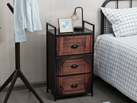 Industrial 3-Layers Fabric Dresser with Fabric Drawers and Steel Frame Hot on Sale