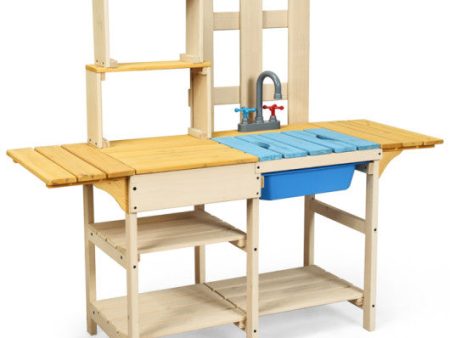 Kid s Outdoor Wooden Pretend Cook Kitchen Playset Toy For Cheap