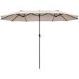 15 Feet Patio Double-Sided Umbrella with Hand-Crank System-Beige Online Hot Sale