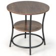 2-Tier Round End Table with Open Storage Shelf and Sturdy Metal Frame-Natural Hot on Sale