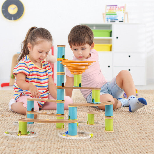 Bamboo Build Run Toy with Marbles for Kids Over 4 Cheap